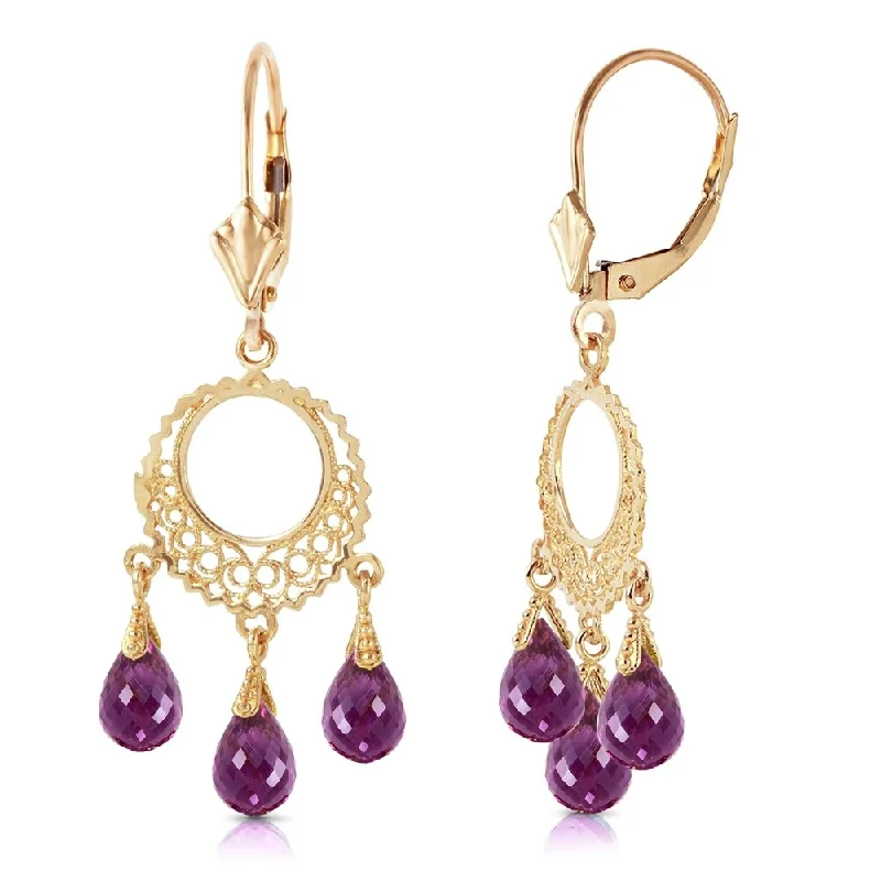 Jutting stone earrings-3.75 CTW 14K Solid Gold Funfare Amethyst Earrings