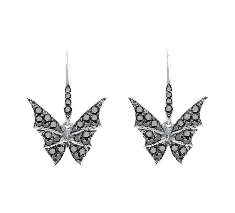 Elastic stone earrings-Black Diamond Fly by Night Nocturnal Drop Earrings