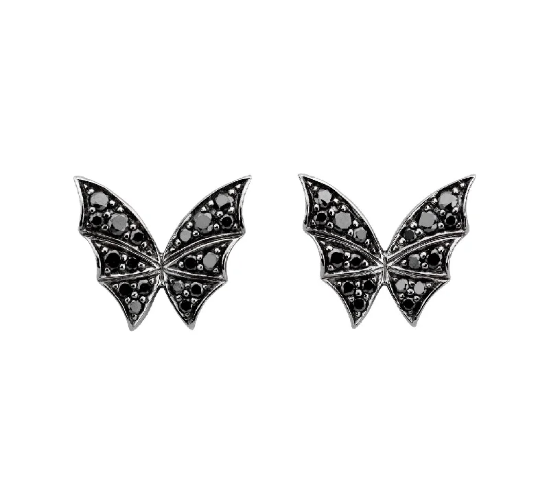 Flecked glaze earrings-Black Diamond Fly by Night Pave Studs