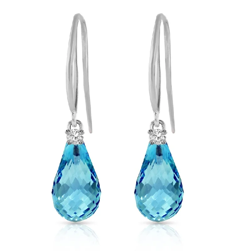 Rich kyanite earrings-4.6 Carat 14K Solid White Gold Lose Yourself Blue Topaz Diamond Earrings