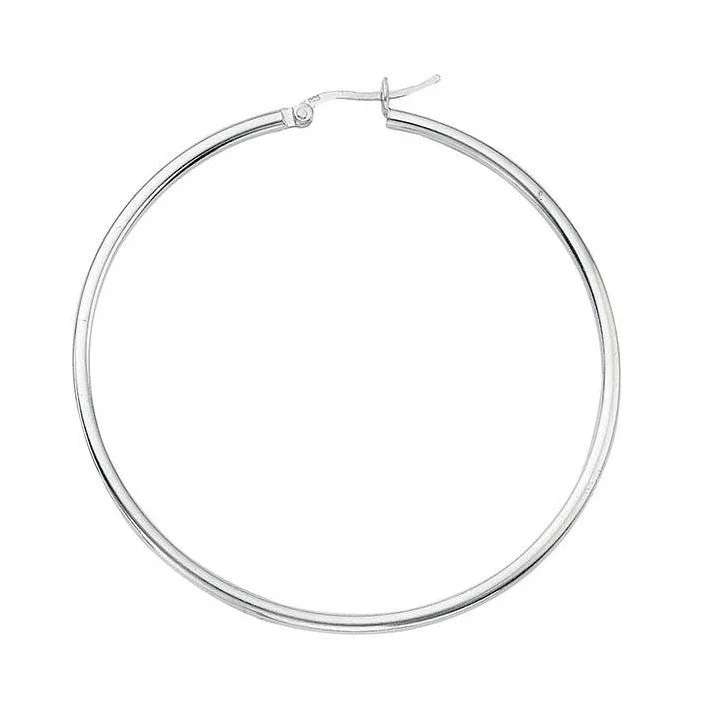 Hovering gem earrings-50mm Resin Filled Hoop Earrings 925 Sterling Silver