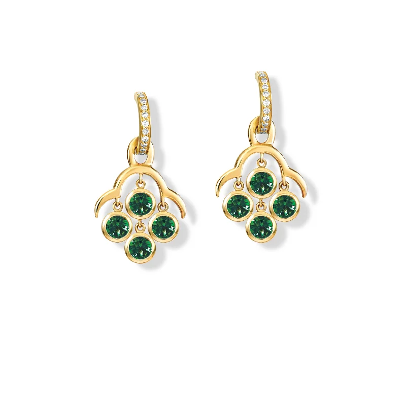 Sheer silver earrings-Acai Earring Drops Yellow Gold - Chrome Diopside