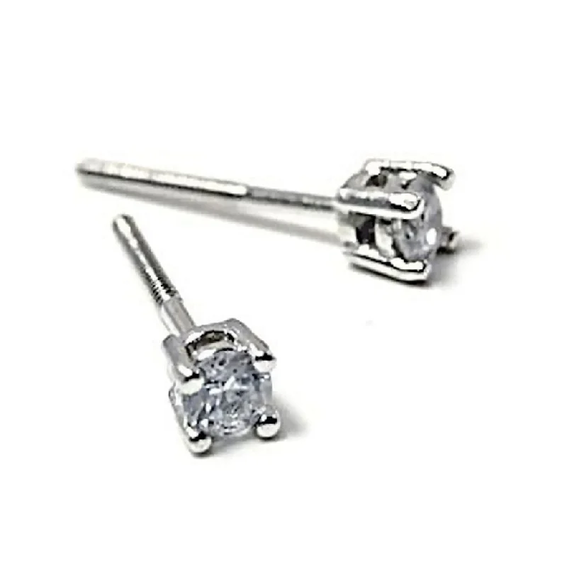 Leaning stone earrings-Clark: Mens 3mm Russian Ice CZ Simulated Diamond Screw Back Earrings