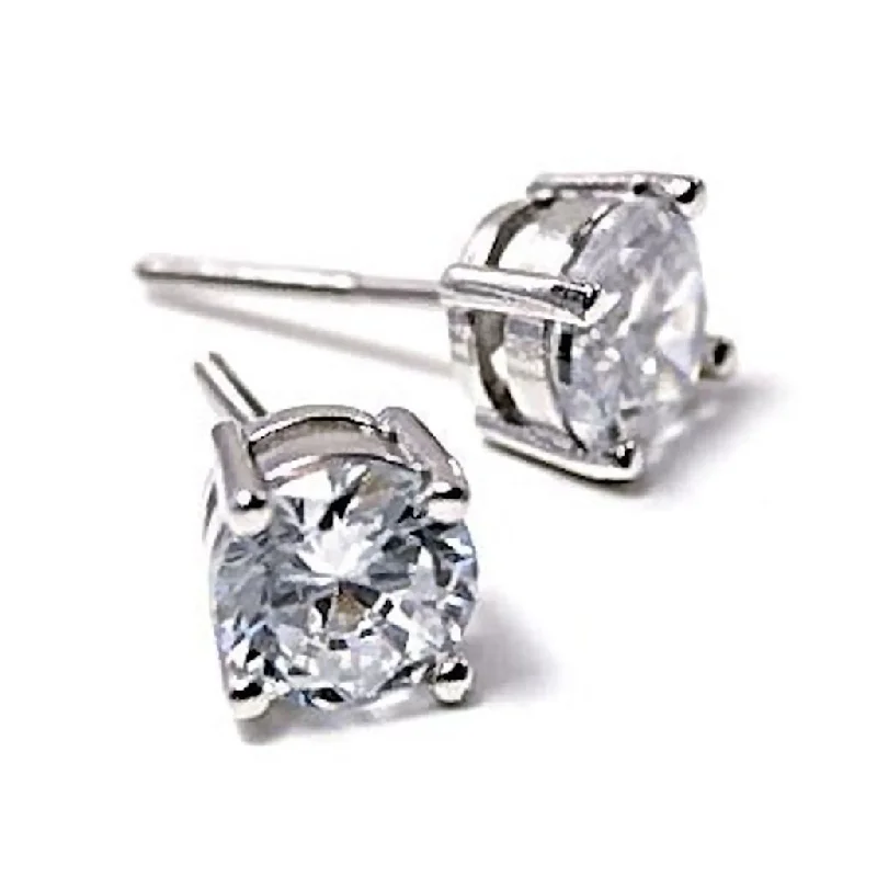 Hand-etched earrings-Clark: Mens 5mm Russian Ice on Fire Diamond CZ Screw Back Earrings