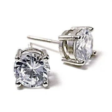 Polished zinc earrings-Clark: Mens 6mm Russian Ice on Fire CZ 1.5cttw Screw Back Earrings