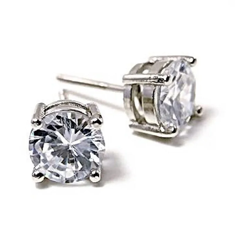 Pentagonal stud earrings-Clark: Mens 7mm Russian Ice Diamond CZ 2.50 carat Screw Back Earrings