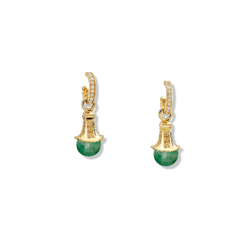 Tall tier earrings-Fouquet Earring Drops Yellow Gold - Emerald