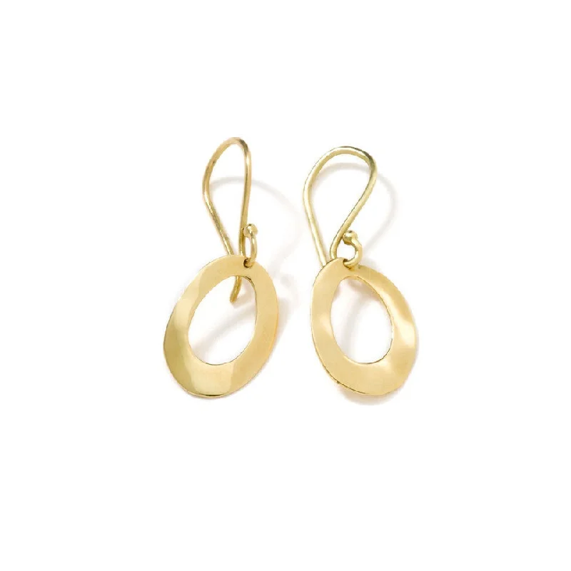 Flowing design earrings-Classico Mini  Wavy Oval Earrings