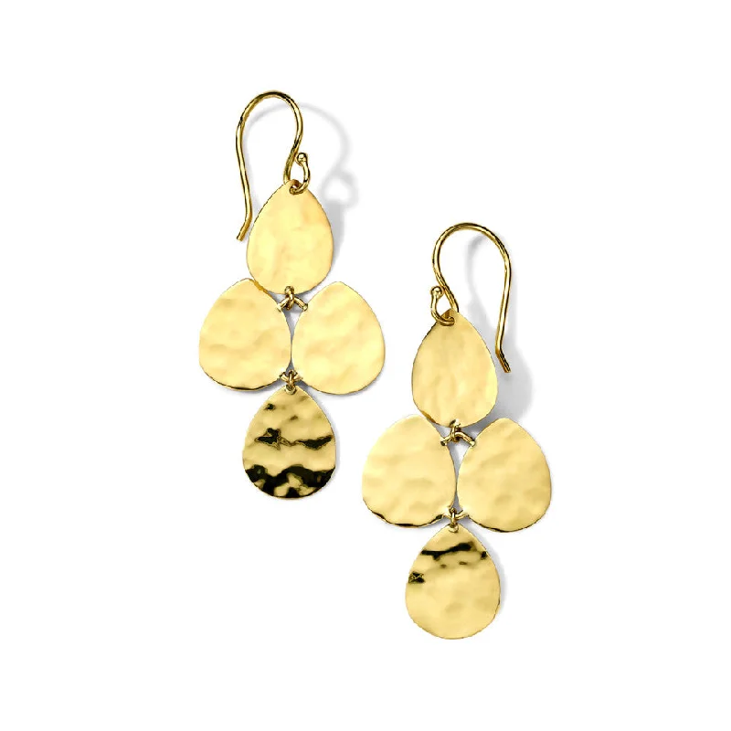 Sweeping arc earrings-Small Crinkle Cascade Earrings