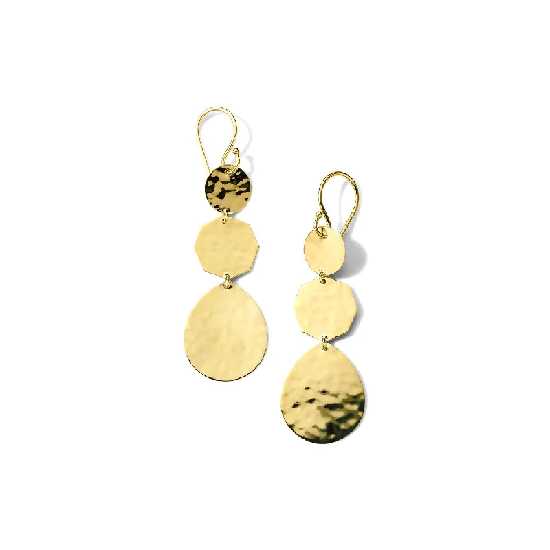 Peaked bar earrings-Small Crinkle Crazy 8's Earrings