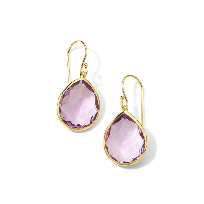 Heavy pave earrings-Amethyst Medium Rock Candy Teardrop Earrings