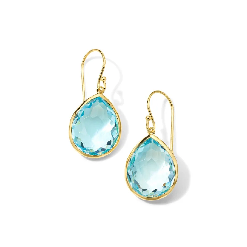 Eight-heart earrings-Blue Topaz Rock Candy Medium Teardrop Earrings