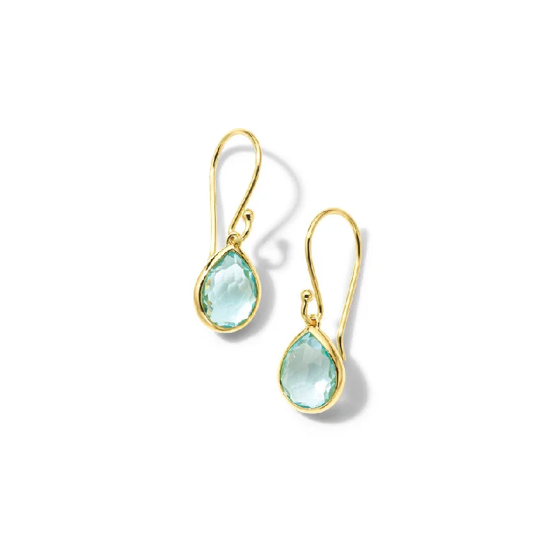 Stippled hoop earrings-Blue Topaz Rock Candy Teenty Teardrop Earrings