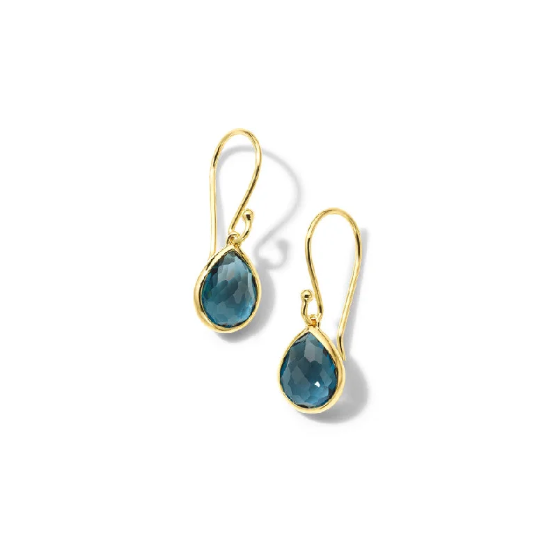 Woven knot earrings-London Blue Topaz Rock Candy Teeny Teardrop Earrings