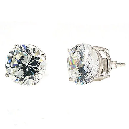 Flowing design earrings-Jayden: 10mm, 8.0ct Brilliant Cut Simulated Diamond CZ Stud Earrings