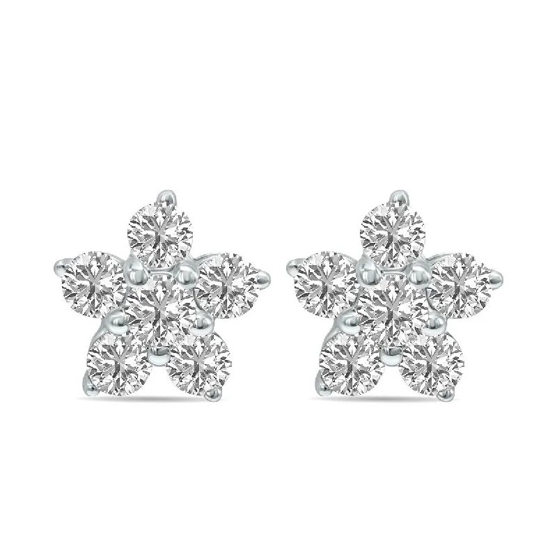 Clean-cut earrings-Marquee 1/2 CTW Star Lab Grown Diamond Earrings in 10K White Gold (F-G Color, VS1- VS2 Clarity)