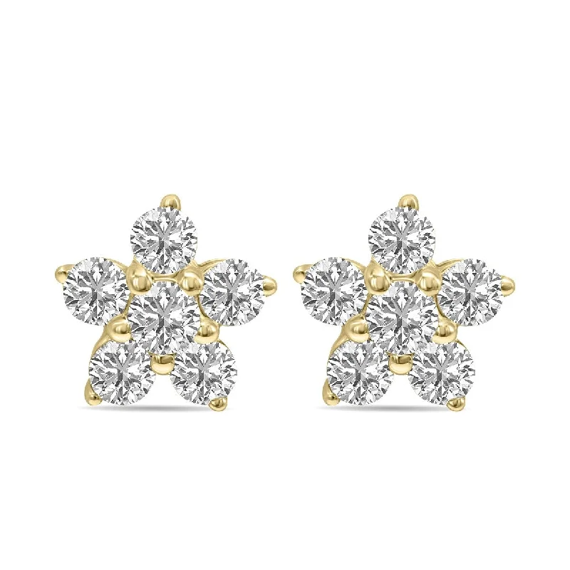 Lush emerald earrings-Marquee 1/2 CTW Star Lab Grown Diamond Earrings in 10K Yellow Gold (F-G Color, VS1- VS2 Clarity)