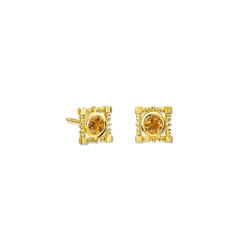 Plaited earrings-Mashrabiya Trellis Earring Halos Yellow Gold