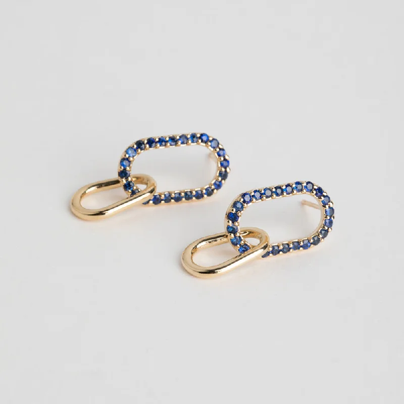 Natural sapphire earrings-Naki Earrings