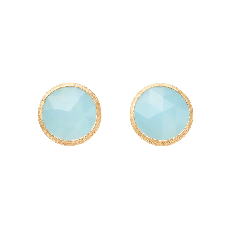 Sweeping arc earrings-Jaipur Aquamarine Medium Stud Earrings