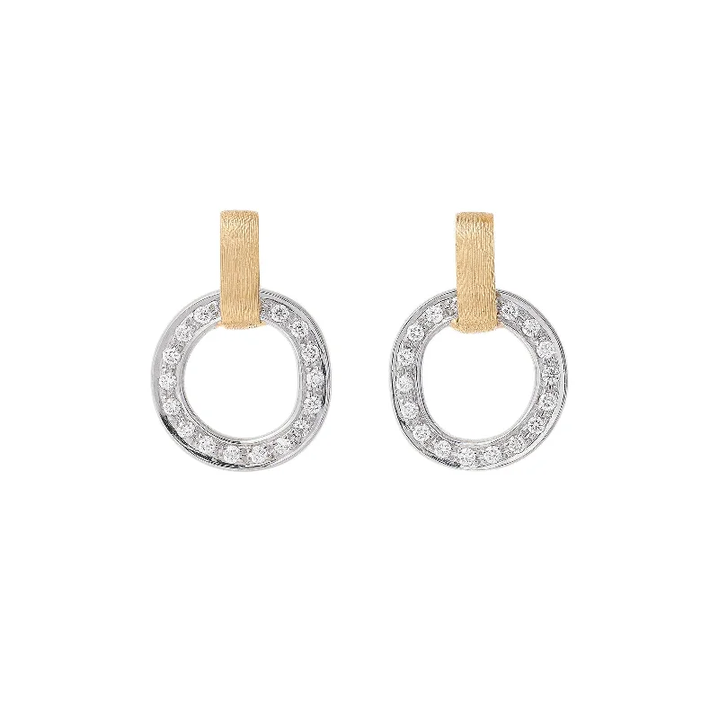 Crescent dusk earrings-Jaipur Flat-Link Diamond Stud Earrings