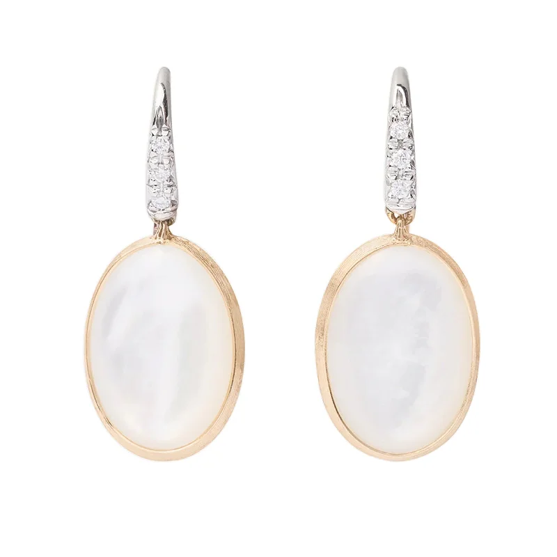 Vivid shale earrings-Siviglia Mother of Pearl & Diamond Drop Earrings