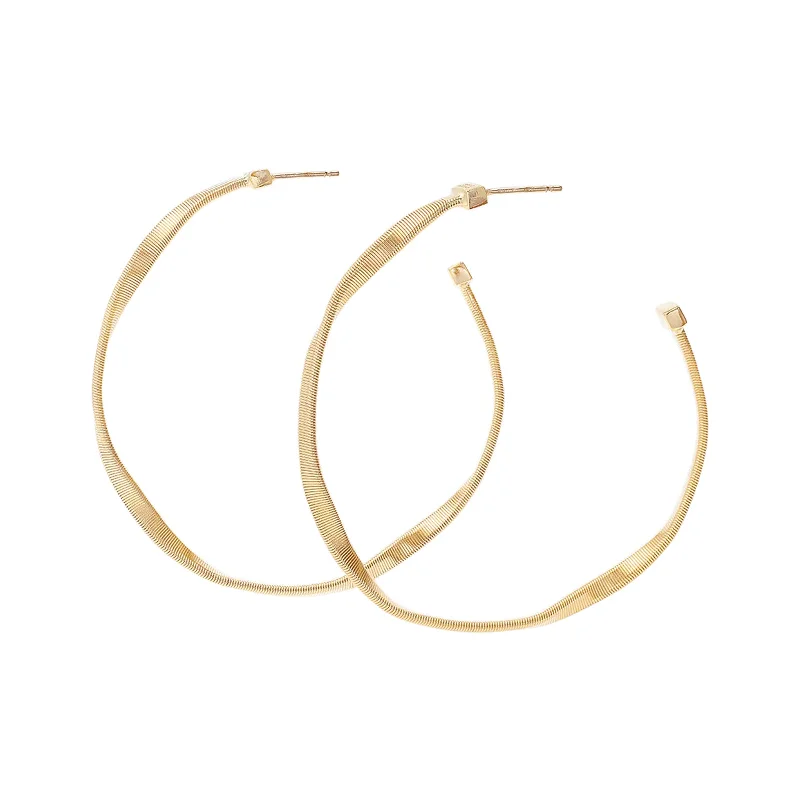 Satin gold earrings-Marrakech Twisted Medium Hoop Earrings