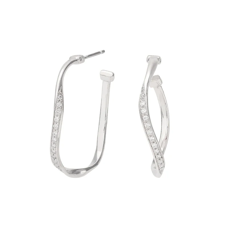 Icy topaz earrings-Marrakech Twisted Diamond Hoop Earrings