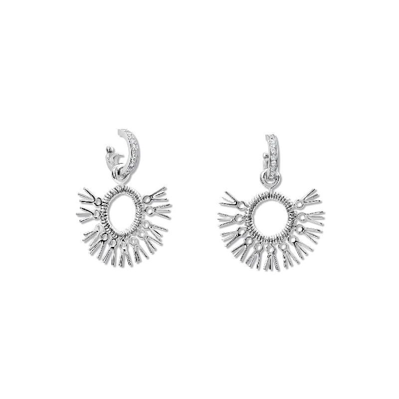 Crescent dusk earrings-Raffia Earring Drops White Gold