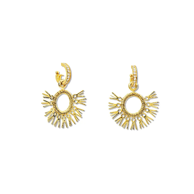 Glimmering silver earrings-Raffia Earring Drops Yellow Gold