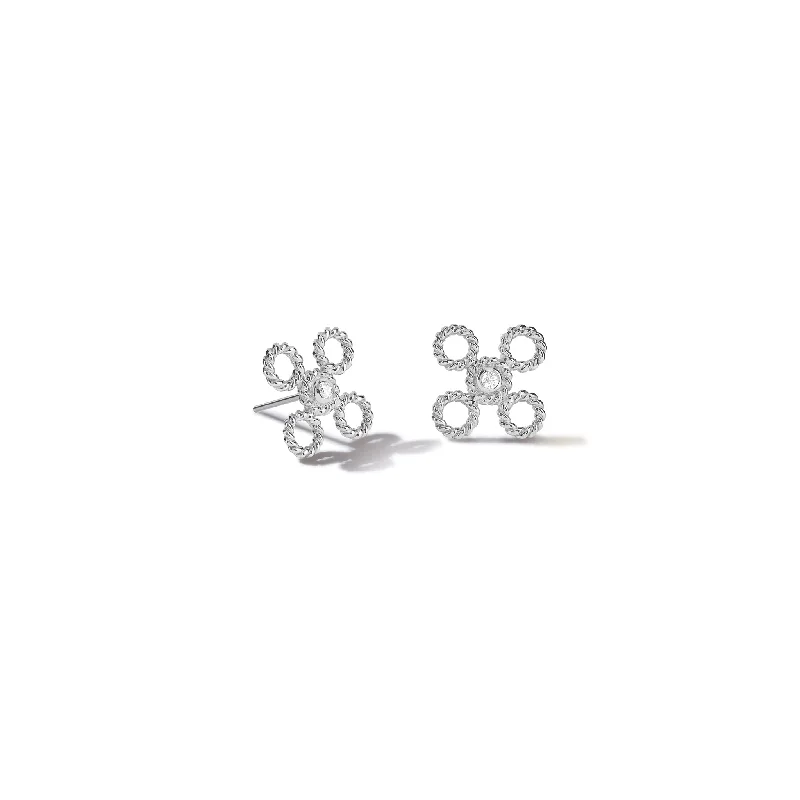 Dimpled earrings-Salvavida Stud Earrings White Gold - Diamond