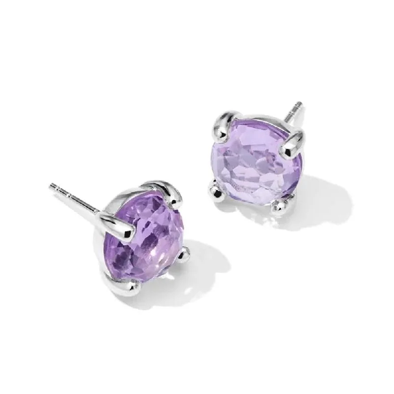 Pale morganite earrings-Amethyst Rock Candy Mini Stud Earrings