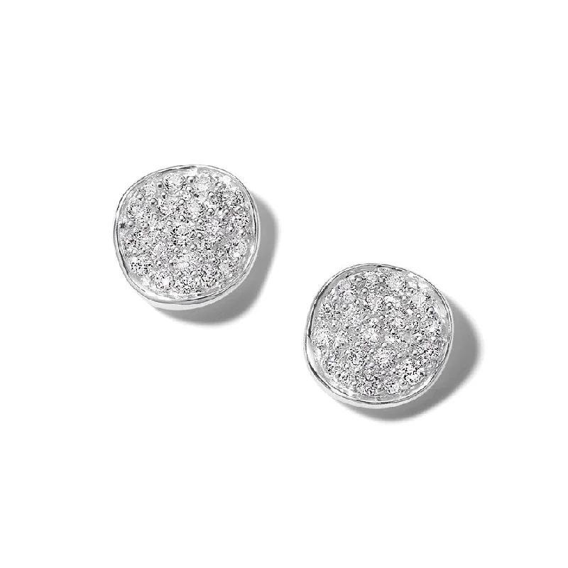 Soft arc earrings-Diamond Mini Flower Stud Earrings