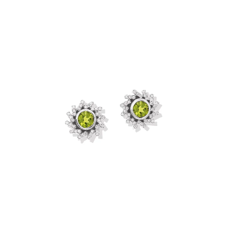 Glimmering silver earrings-Zellije Earring Halos White Gold - Diamond